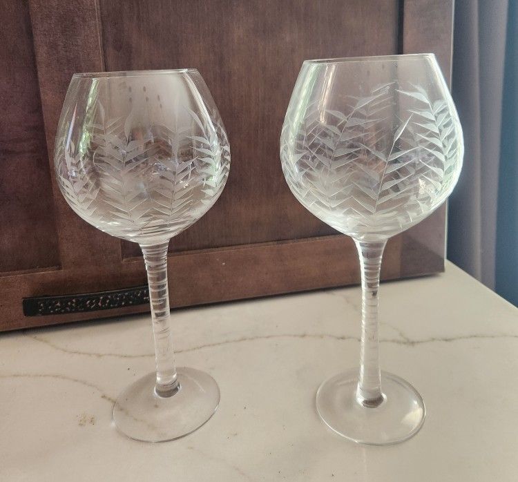 antique crystal wine glasses Vintage 1930s Fostoria Navarre Wine Glasses | Champagne & Wine Glasses
