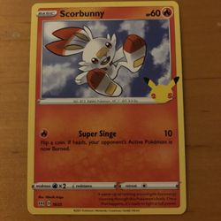 Scorbunny 25th Anniversary McDonald’s Pokémon Card
