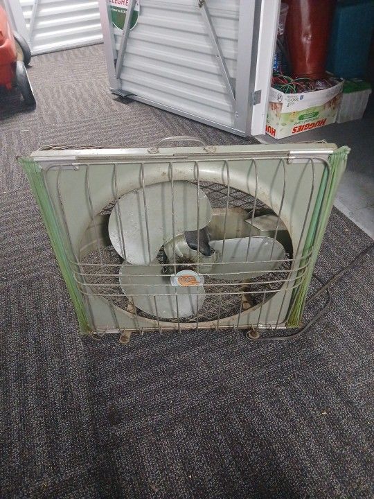 Lau Vintage Window Box Fan 18 W Green 3 Speed Exel Working Cond 50s Era