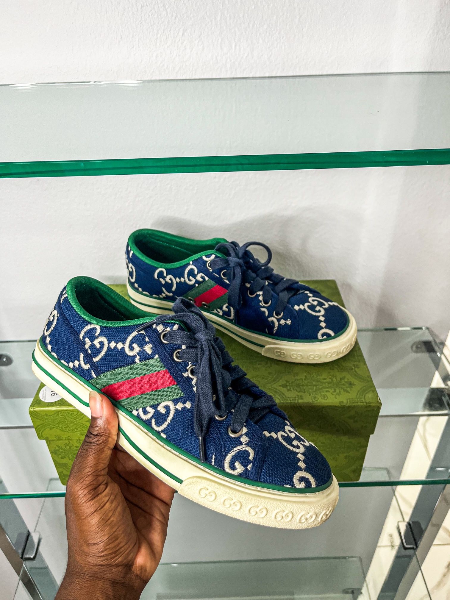 GUCCI Tennis 1977 logo-embroidery