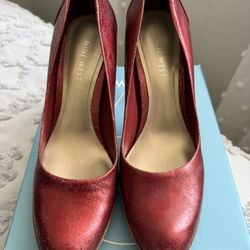 Nine West Korinneo Wine Leather Pumps