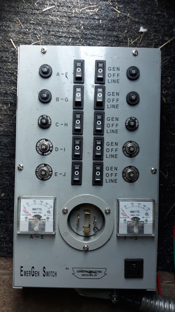 1/2 10-7501A Connecticut Electric EMERGEN Transfer Switch Panel, Used