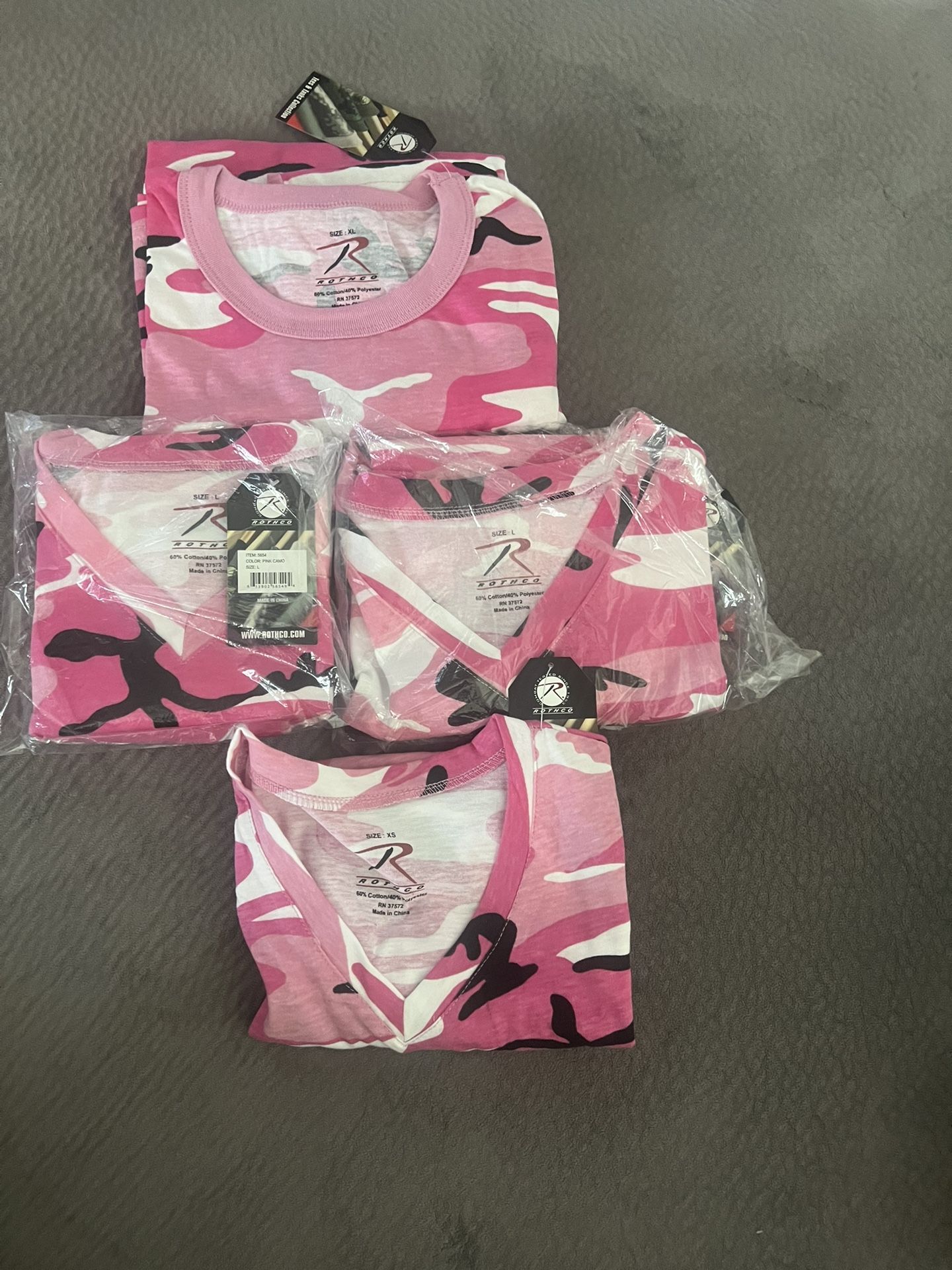 Womens Camo T-Shirt Military Army Ladies Short Sleeve Tee XS, LGE (2) XL (1) all for same price