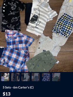 5 Sets Carters Summer Clothing
