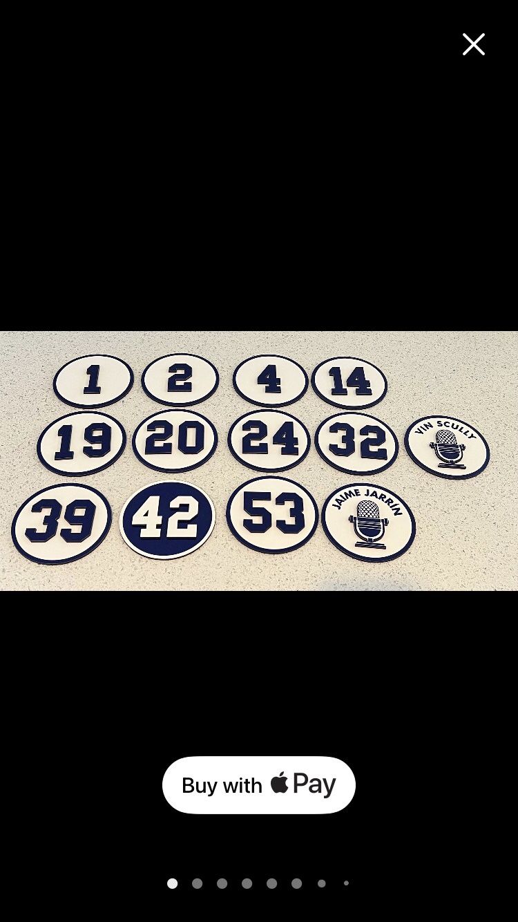 Dodgers Retired Numbers 13 Piece Set inch Wide Plastic 3Dsigns Sets  Available