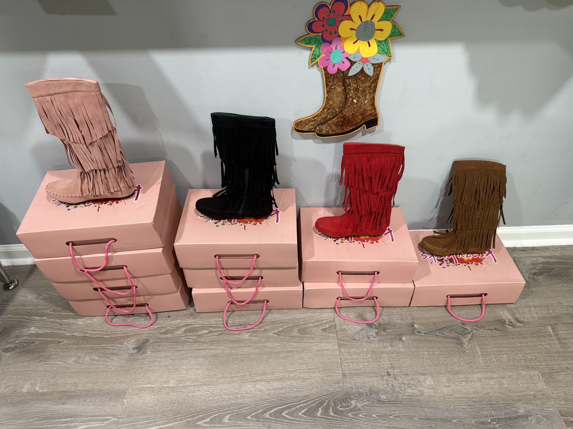 Girls Fringe Boots