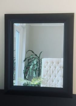 EC Black Framed Beveled Mirror - 21” x 26”