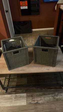 IKEA Straw Square Basket (2 count)