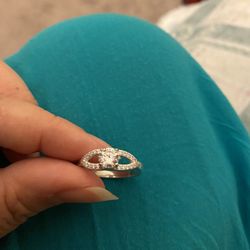 Real 925 Sterling Silver White Sapphire Wedding Ring