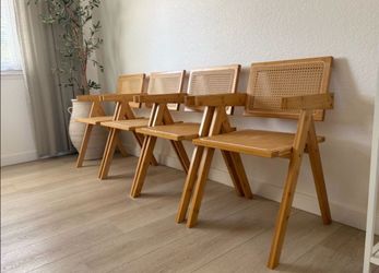 4 cane dining chairs