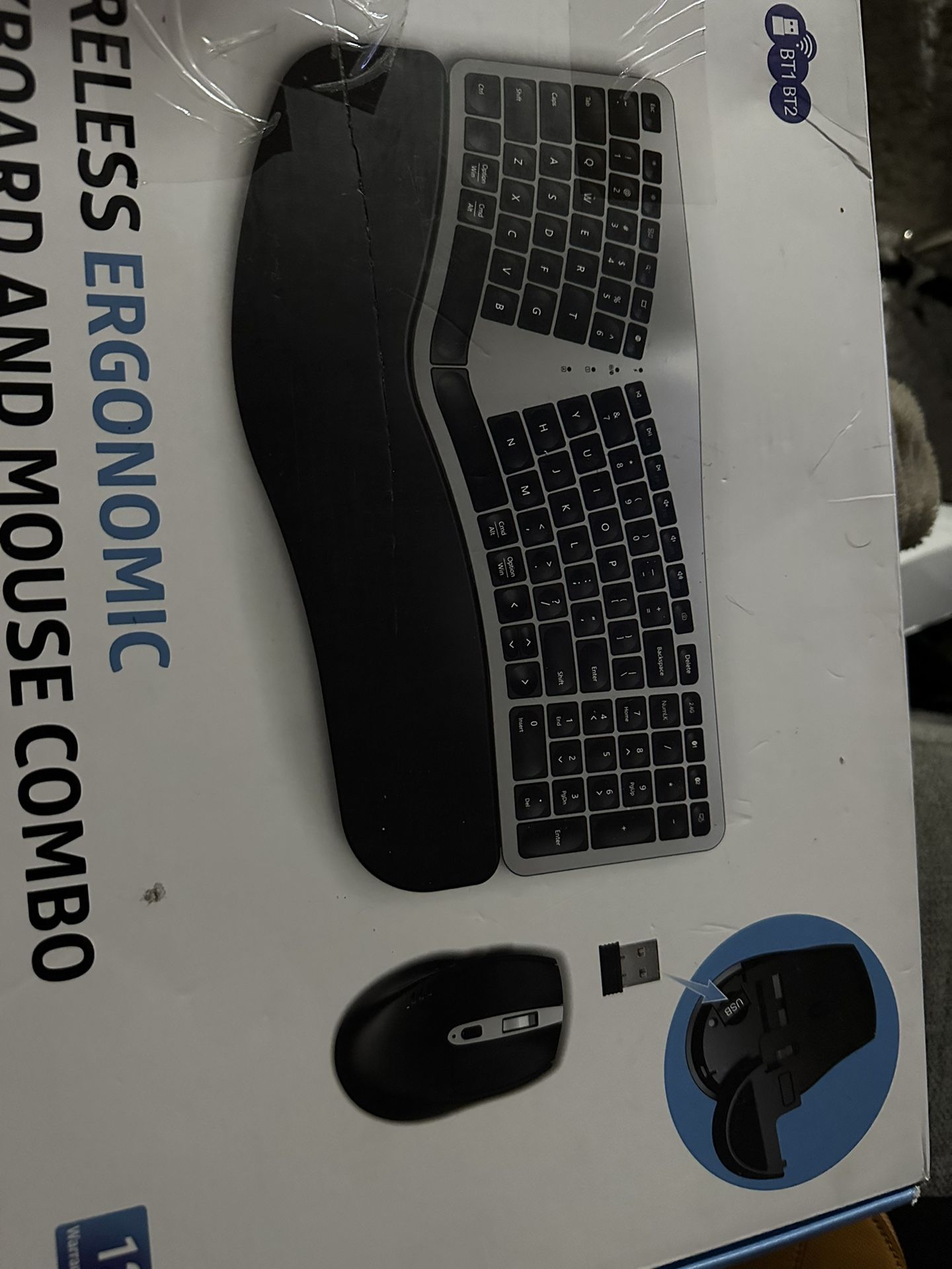 Ergonomic Wireless Keyboard And Mouse Combo