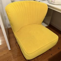 Yellow Velvet Accent Chair