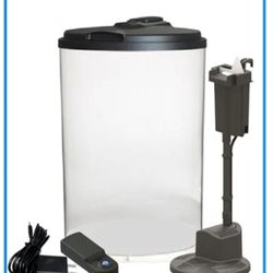 Never Used 3 Gallon Fish Tank, LED Lighting Plug In Or Battery, And Filter Pump Included