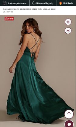 Charmeuse Cowl Bridesmaid Dress with Lace-Up Back GALINA SIGNATURE GS290035  for Sale in San Diego, CA - OfferUp