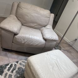 All Leather Chair & Ottoman
