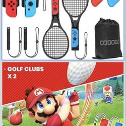 New CODOGOY 10 in 1 Switch Sports Accessories Bundle with Carry Bag for Nintendo Switch Sports, Accessories Kit Compatible with Switch/Switch OLED Spo