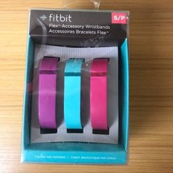 Fitbit Flex 3 Pack Vibrant Accessory Wristbands Bands Violet/Pink/Teal Size S Small  NEW watch smart