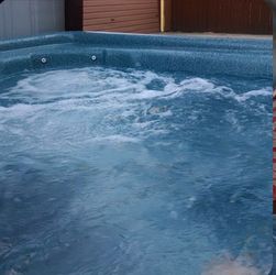 TigerSpa 5-6 person jacuzzi. barely used but moving so need it gone )last pic is from showroom purchase)