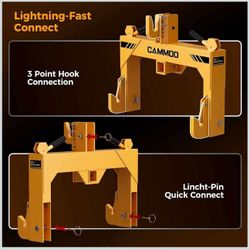 3-Point Quick Hitch with 2" Receiver＆Extra Versatile Adapter, Adaptation to Category 1, No Bushing Required, 3000LBS Lift Capacity,