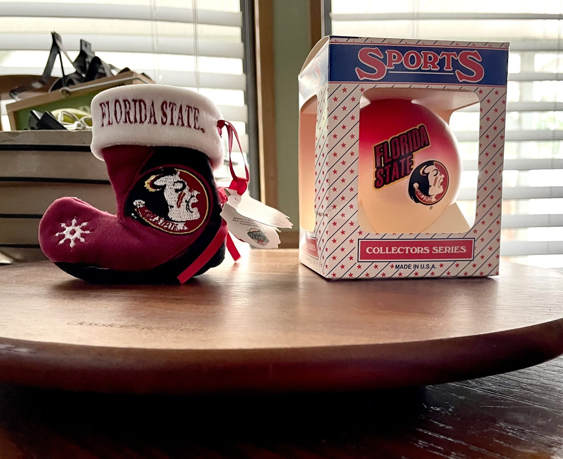 **VINTAGE**NIB** Christmas Ornaments -Florida State Seminoles -Collectors Series