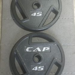 Set Of 45lb Olympic Weight Plates 