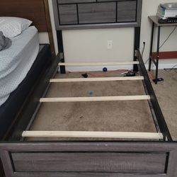 Bed frame with headboard