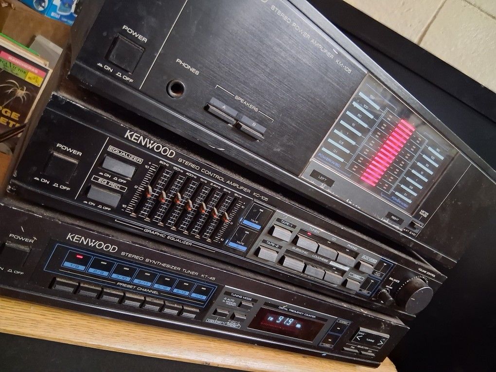 Kenwood 3 Pcs Power Amplifier Stereo Amplifier & Stereo Equalizer Working!