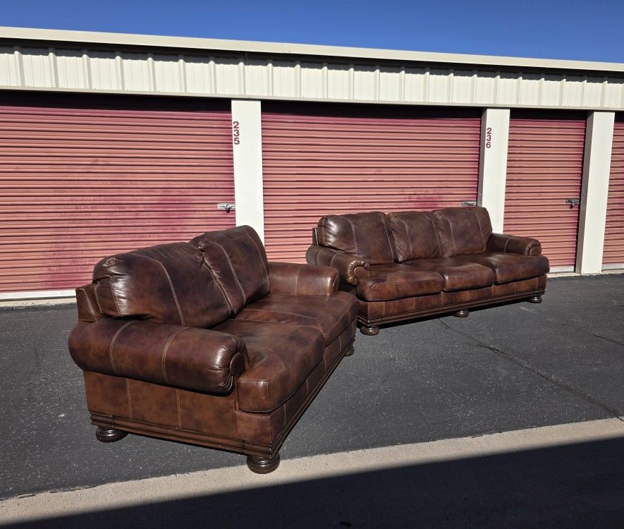 Leather Sofa and Loveseat