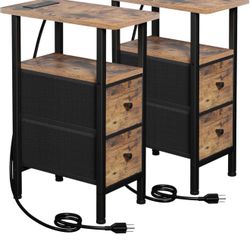 Set of Loakekel  Narrow End Tables 