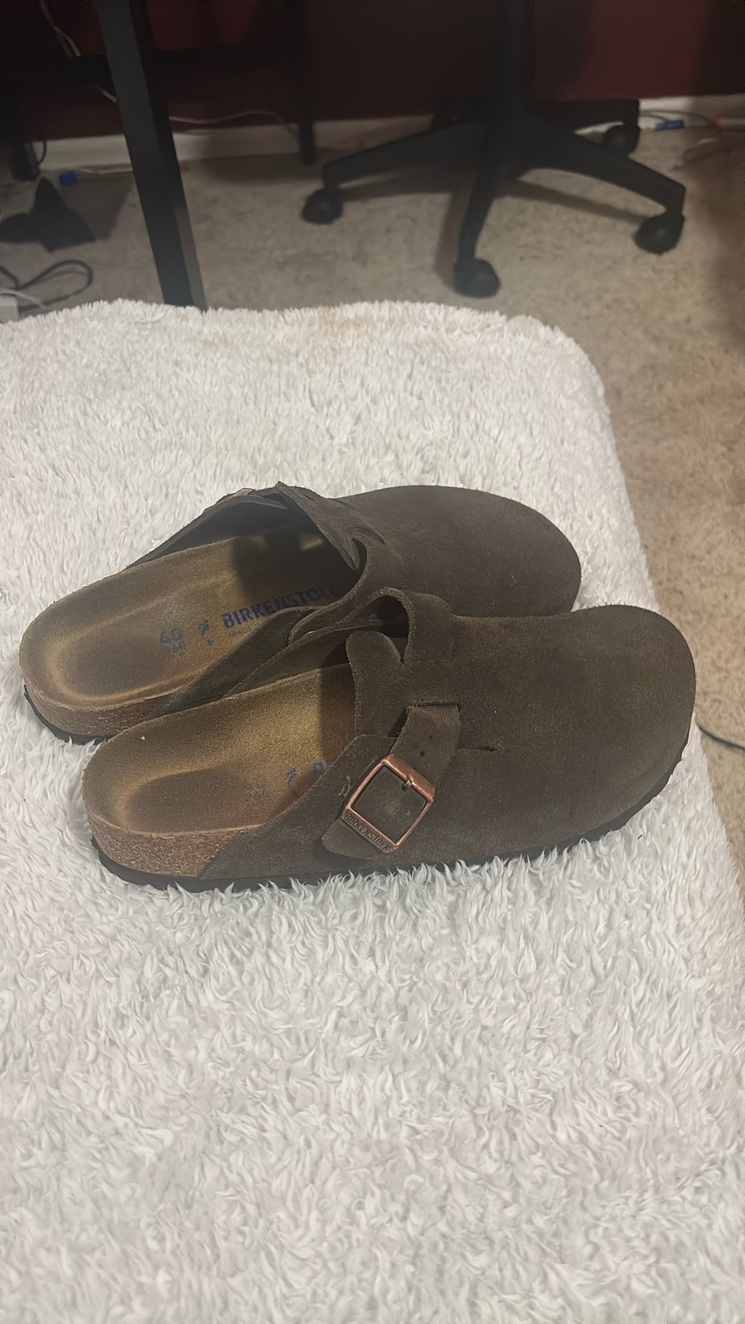 brown suede birkenstocks