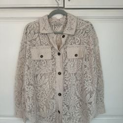 Free People Ruby Lace Shirt/Jacket Extra Small