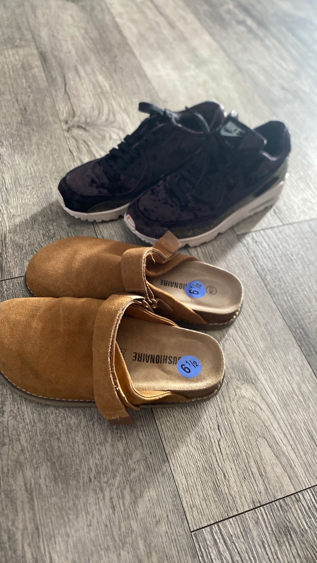 Nike shoes and close toed sandals