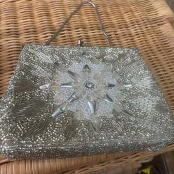 Antique Mid Century Modern Beaded Purse Handbag 