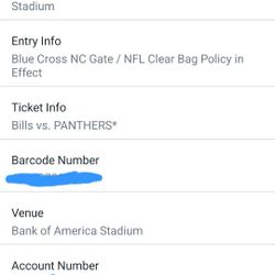 Panthers/Bill's TICKETS