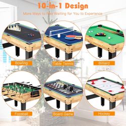 Multi Game Table, 10 in 1 Combo Game Table