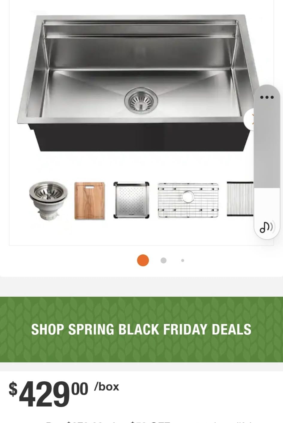 HOUZER Novus Undermount Single Bowl Kitchen Sink 