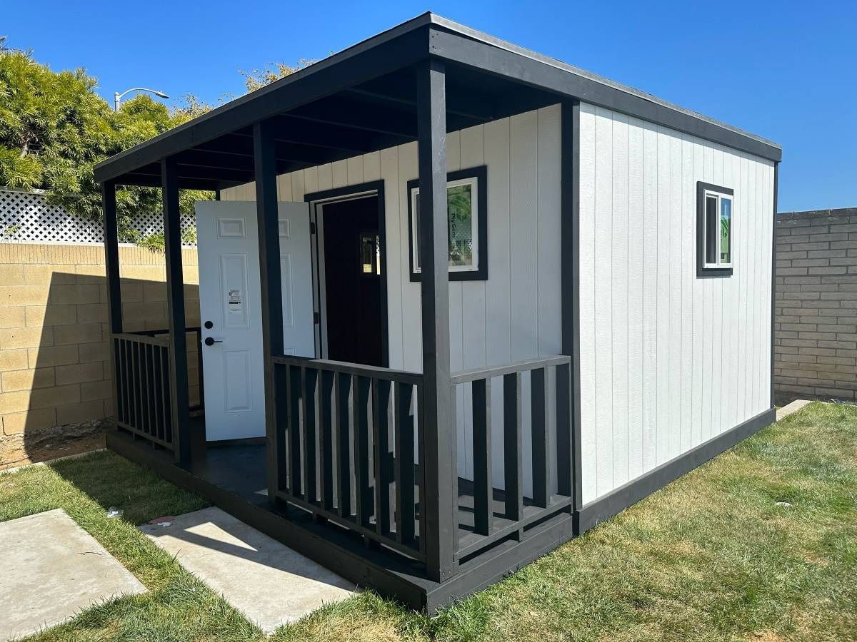 Storage Shed With Porch And Windows / Doors