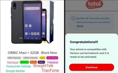 Orbic Maui Plus 32GB CDMA-GSM Unlocked Verizon/T-Mobile/Boost Mobile/Straight Talk/TracFone