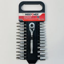 Maxpower 25pcs 1/4" Socket Wrench Driver Bit Set