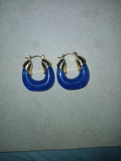 Chunky Hoops - Electric Blue Earrings