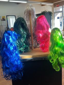 Colorful costume fun wigs