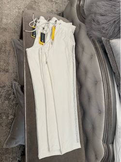 White Glitter Cotton Sweatpants – Sizes S, M, L, XL