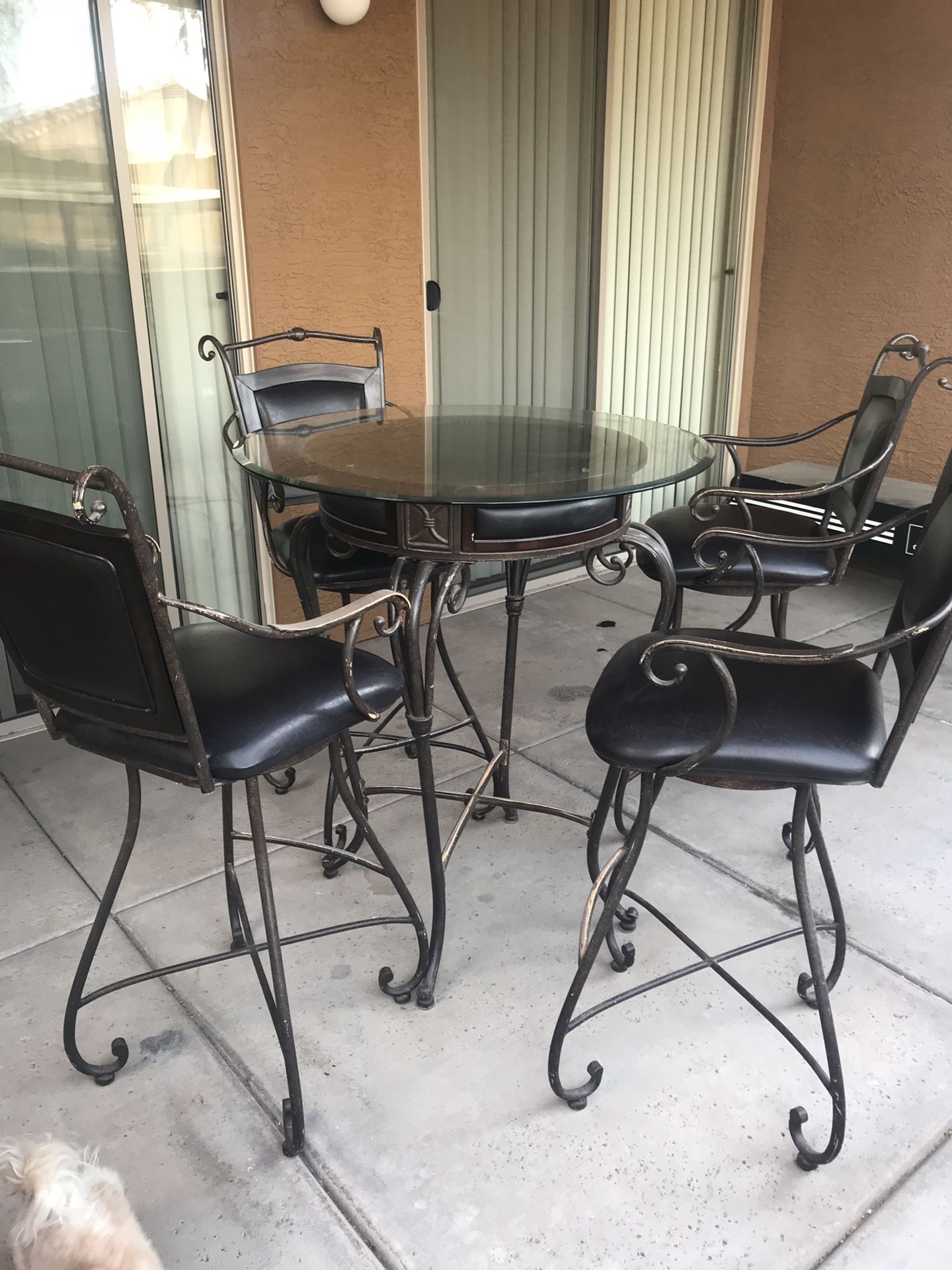 High top table with 4 chairs
