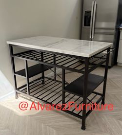 Marble top kitchen island