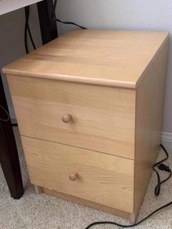 Two-drawer Wood Nightstand