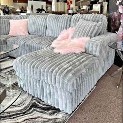 Comfy Cozy Plush Corduroy Sectional 