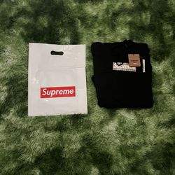 supreme burberry box logo print hoodie