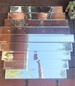 Mid-Century 9 Panel Bevelled Step Mirror by Windsor (Made in USA) Art Deco Antique Vintage