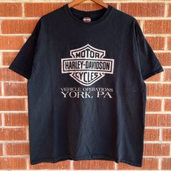 Harley Davidson York PA Big Logo T-shirt Black Size XL