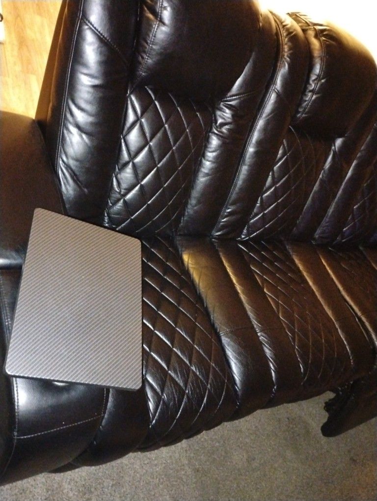 Black Couch (Authentic Leather) 2 Piece Set